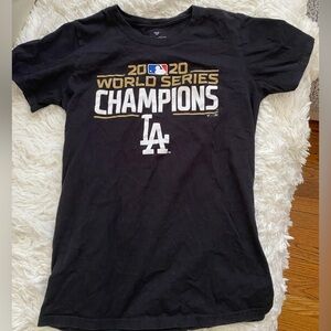Fanatics 2020 MLB Dodgers Champions Black/Gold Women Shirt - Cory Seager - Small